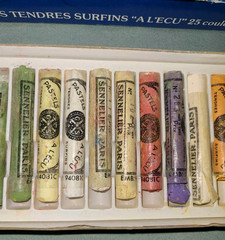 Vtg Sennelier Pastels Tendres Surfins “A L’Ecu” extra soft 25 asst colors 132171