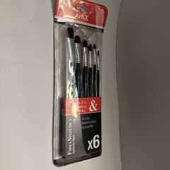 6pcs Sable Filbert Paint Brushes for Watercolor, Acrylic, Oil, Gouache Artix