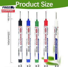 Long Head Deep Hole Marker Pens 15PCS Long Nib Marker 20Mm Quick Dry Waterproof
