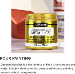 8oz Americana Decor Vintage Brass Multi-Surface Metallic Acrylic Paint Set