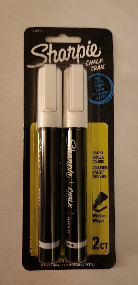 Sharpie Wet Erase Chalk Medium 2ct NEW