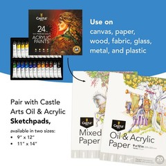 24 Colors 12ML Acrylic Paint Set | Premium Quality for Beginners & Artists | Smo