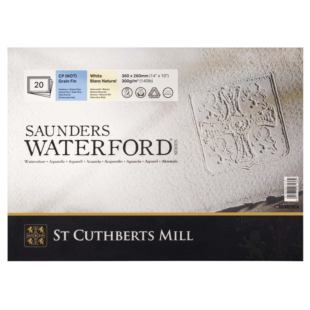 10×14 Inch St Cuthberts Mill Glued Pad Cotton White Watercolor Paper Art