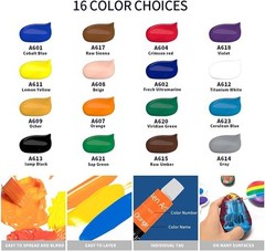 Aen Art Acrylic Paint Set for Pumpkin 0.04 Fl Oz (Pack of 16), Basic