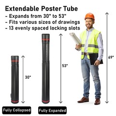 Waterproof Telescoping Poster Tube Extendable Storage Tube For Artwork Document