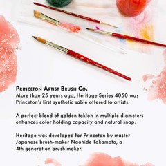Heritage, Series 4050, Synthetic Sable Paint Brush for Watercolor, Set of 4