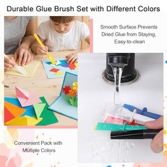 30PCS Silicone Glue Brush and Plastic Spreader Set Reusable Colored Glue