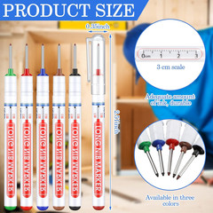 Ireer 60 Pcs Multi Purpose Deep Hole Marker Pens Long Nosed Marker Deep Drill Ho