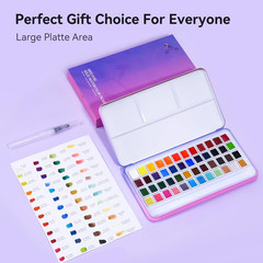 Meiliang Watercolor Paint Set, 36 Standard Colors and 12 Glittery Colors in Exqu