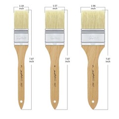 XDT#2827 Hake Paint Brush Painting Brushes 3 Pc Hog Bristle 1.18in+1.5in+2 in