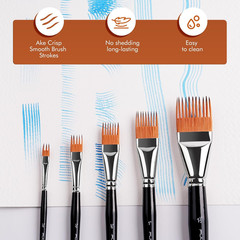 Grainer Brush Set–5Pcs Professional Flat Comb Brushes for Unique Texture Paintin