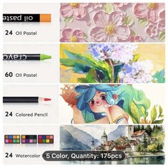 175 piece deluxe art set w/five media in wooden box NEW Shipping Included