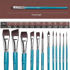 12Pcs Face Painting Brush Set Nylon Bristles Wooden Handle US