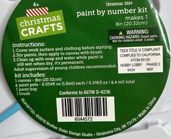 Merry Christmas Crafts Paint By Number Kit Wreath Holly Leaves NWT