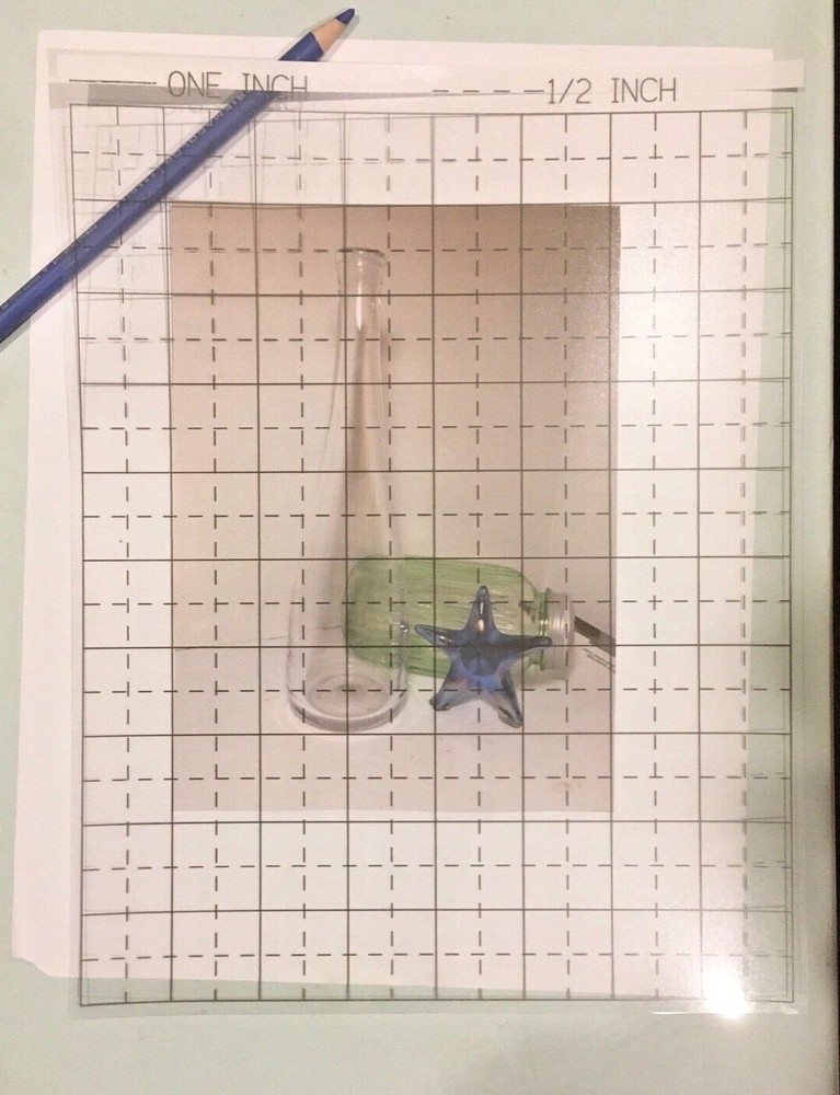 Transparent Film Grid / Art Drawing Grid / Artist / Quilting / 1″ & 1/2″ square