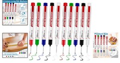 Multicolor Long Nib Deep Hole Markers – 10 Pack for Woodworking & Construction
