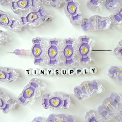 Chunky Transparent Purple Wrapped Candy Acrylic Bead (13.5×26.5mm)