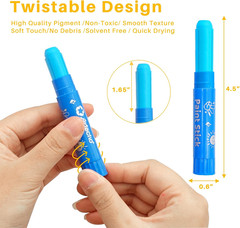 Tempera Paint Sticks, 12 Neon Colors | Washable Paint