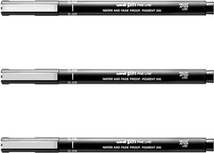 PIN Drawing Pen FINELINER Ultra FINE LINE Marker 0.05Mm Black Ink – [Pack of 3]