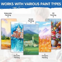 Painting Kit Includes Acrylic Paint Set, 10x20in. Canvases, Brushes, Palette..