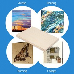 Falling in Art Unfinished Birch Wood Canvas Panels 9” x 12” Studio, Natural