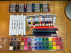 Lot Of 130 ARTSKILLS Acrylic Oil Pastel Supplies Some New Some Used