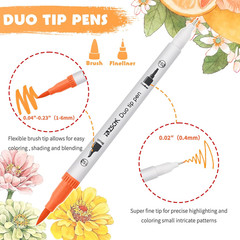 ZSCM 160 Colors Duo Tip Brush Markers Art Pen Set, Artist Fine and Brush Tip Col