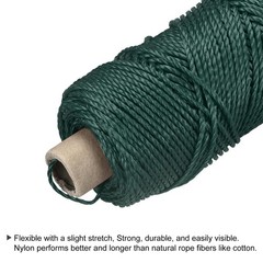 Twisted Nylon Mason Line Dark Green 100M/109 Yard 3MM Dia for DIY Projects