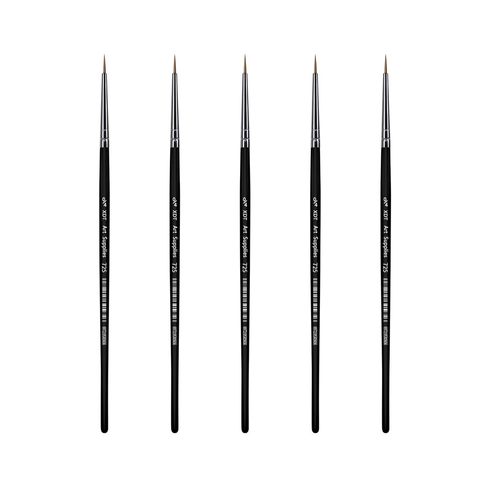 XDT#725 Micro Detail Artist Pin Point Painting Brush Set of 5 Piece #0000 Brush