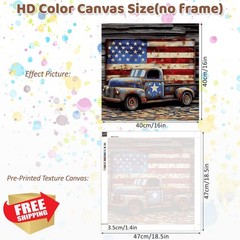 CEOVR FD003-red Truck Paint by Numbers 16x16in