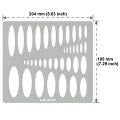 Aleks Melnyk No.208 Metal Ellipse Template, Stencil, Geometric Template,…
