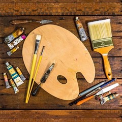 Wooden Paint Palette Artist Palette Painting Palette Oil Paint Palette 1/2 Pack