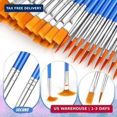 66 Pcs Small Paint Brushes Set – Slurrivate Round & Flat Brush Bulk for Detail P