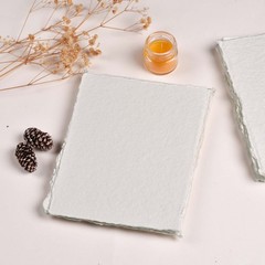 140lbs/300GSM Handmade Virgin Cotton Deckle Edges Watercolor Paper Pad 25 Sheets