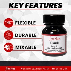 All-Purpose Black Acrylic Leather Paint – Safe & Effective for Various Surfaces