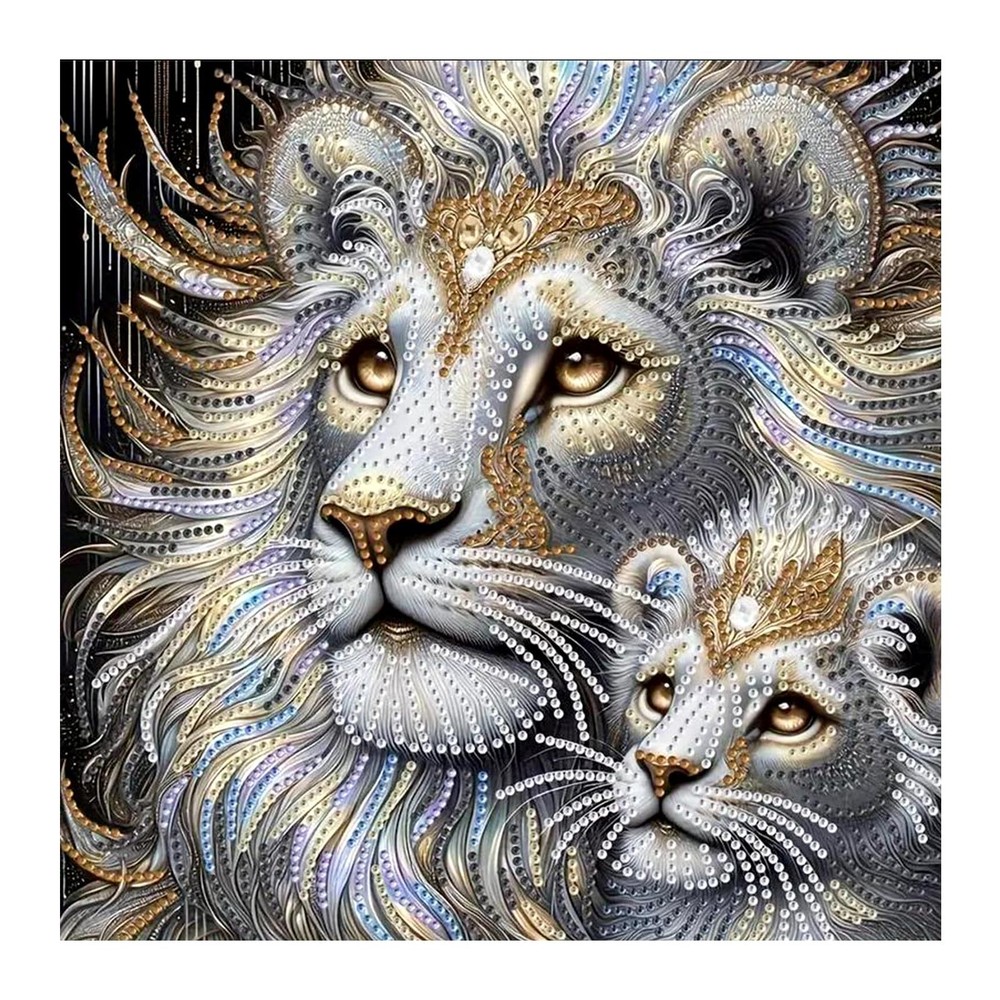 Aicomeon Lion Diamond Art Kits for Adults – 5D 12×12 inch, Multicolored