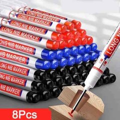 8Pcs 20mm Deep Hole Long Nib Head Markers For Metal Perforating Pen Woodworking