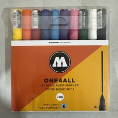 MOLOTOW ONE4ALL Acrylic Pump Paint Marker Set 10 Basic Colors 127HS 2mm / EB5