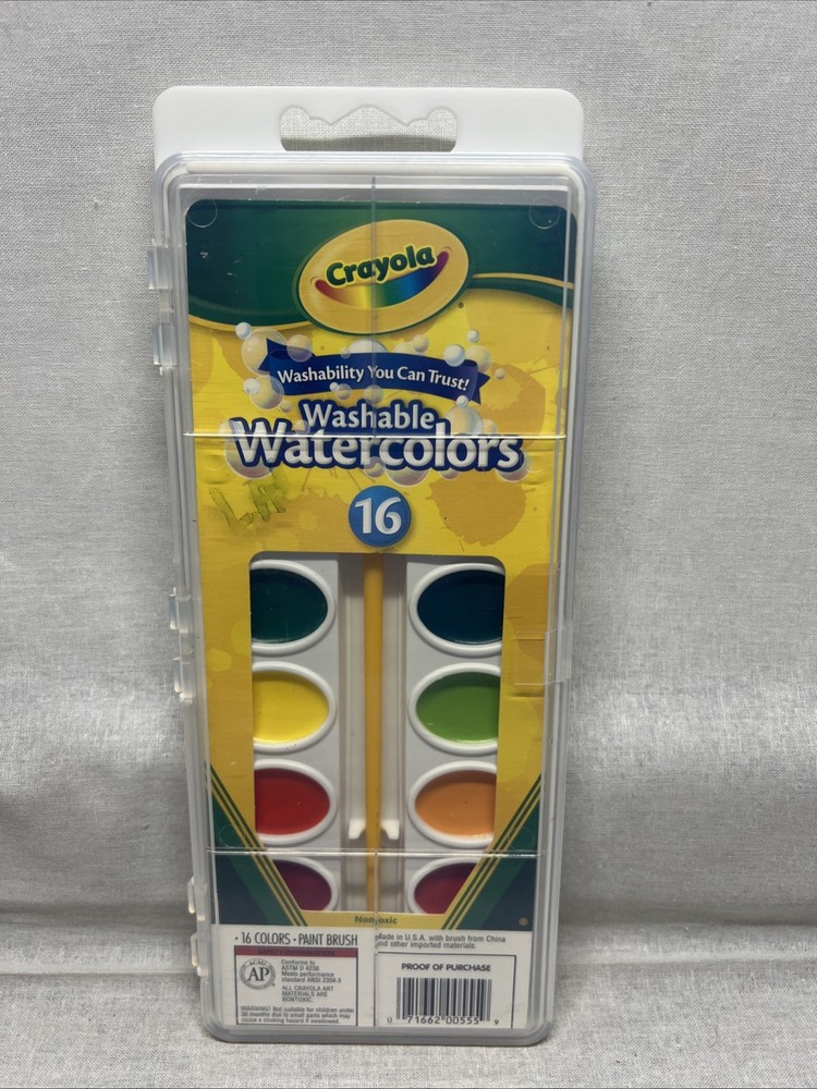 Crayola Washable Watercolor Paint Set 16 Colors – Kids School & Classroom Use