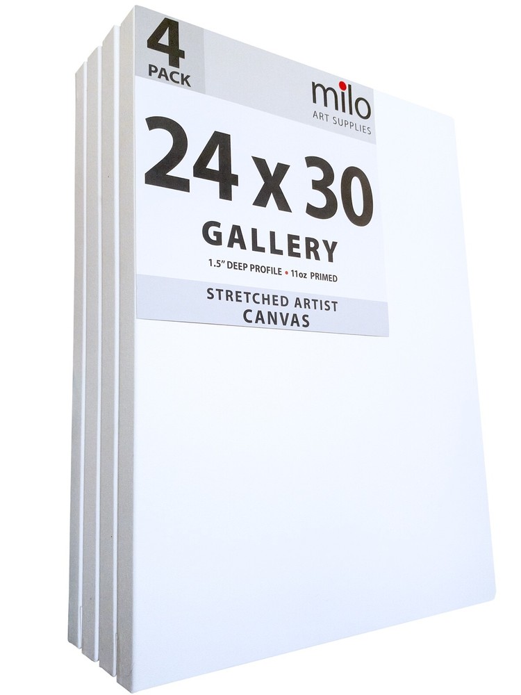 milo Pro Stretched Artist Canvas | 24×30 inches | Pack of 4 | 1.5 inch Profile