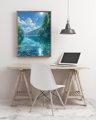 Paint by Numbers Kit for Adults Beginner,River Forest Sky Paint by Number Kits