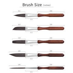 5 PCS Pinstriping Brush Set Detail Script Liner Scroll Sword Striper Art Tool
