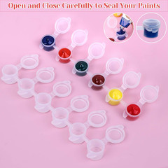240 Piece Empty Paint Pot 40 Strips Acrylic Mini Container With Lid 3Ml/ 0.1Oz