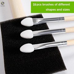 25 Pack Foam Paint Brush Set Assorted Sizes Wood Handle Craft Painting Tools New