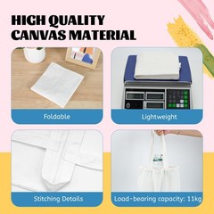 10 Pack Canvas Tote Bags Bulk Sublimation Blanks Tote Bags Polyester Medium R…