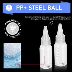 20Pcs Airbrush Paint Bottles Jars 1oz/30ml Plastic Paint Containers with Ball, R