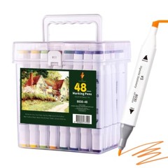 48color Alcohol Markers Double Tipped Colouring Drawing pens School Kid Gift