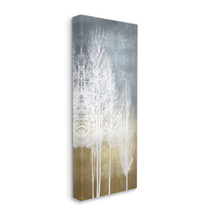 Industries Tall Tree Line Bare White Trees over Abstract Pattern, 20 X 48, Desig