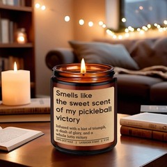 GSPY Scented Candle – Pickleball Gifts 2.7 inches (W) x 3.5 (H), Brown