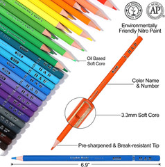 72-Color Colored Pencils Set with Coloring Book Sharpener Drawing Adults Kids